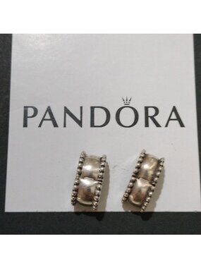 Pandora Beveled Clip Charm 925 ALE 790267, Set of 2